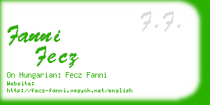 fanni fecz business card
